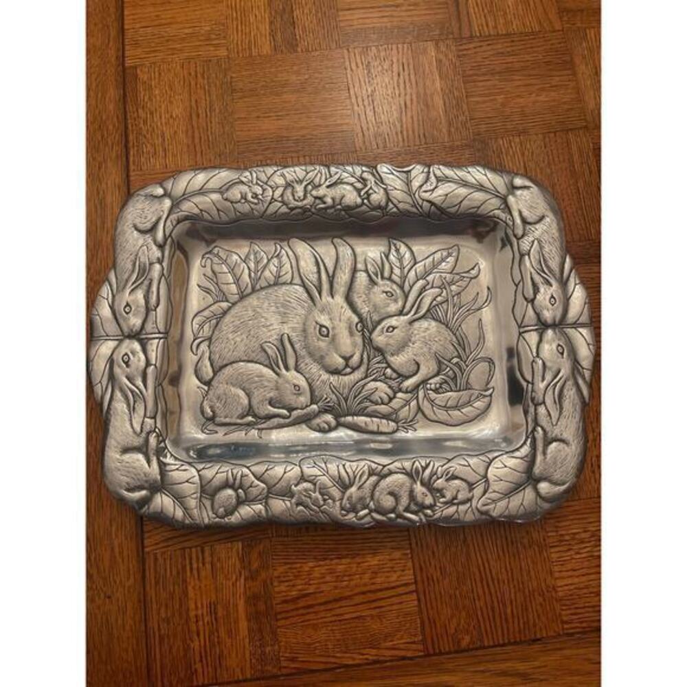 Arthur Court serving platter bunnies